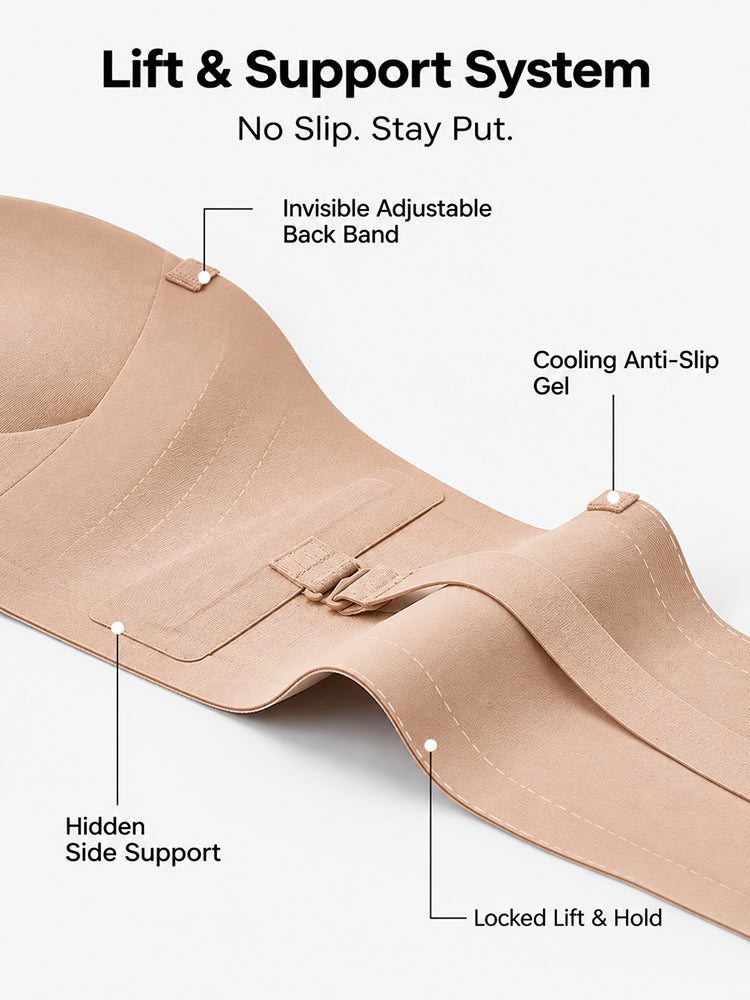 Women's Strapless Front Closure Push-Up Bra